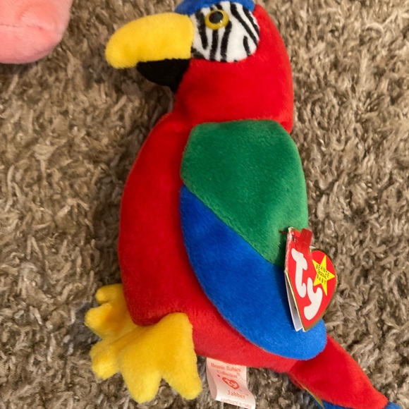 Ty Beanie Babies Big Eye Stuffies Lot Of 9 Whale Flamingo Cat Dog Bird - Picture 8 of 8